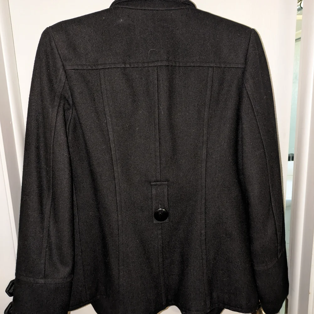 Giacca Black Wool Peacoat Jacket - Picture 3 of 4
